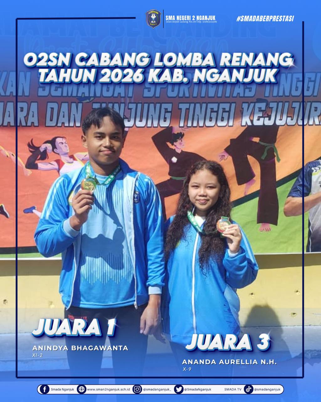 O2SN Cabang Lomba Renang 2026 Kab. Nganjuk - Juara 1 & 3